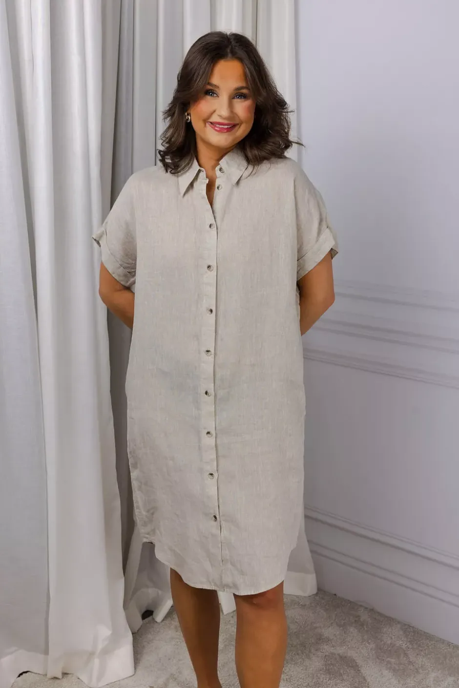 Peppa SS Shirtdress Beige^SAND Fashion
