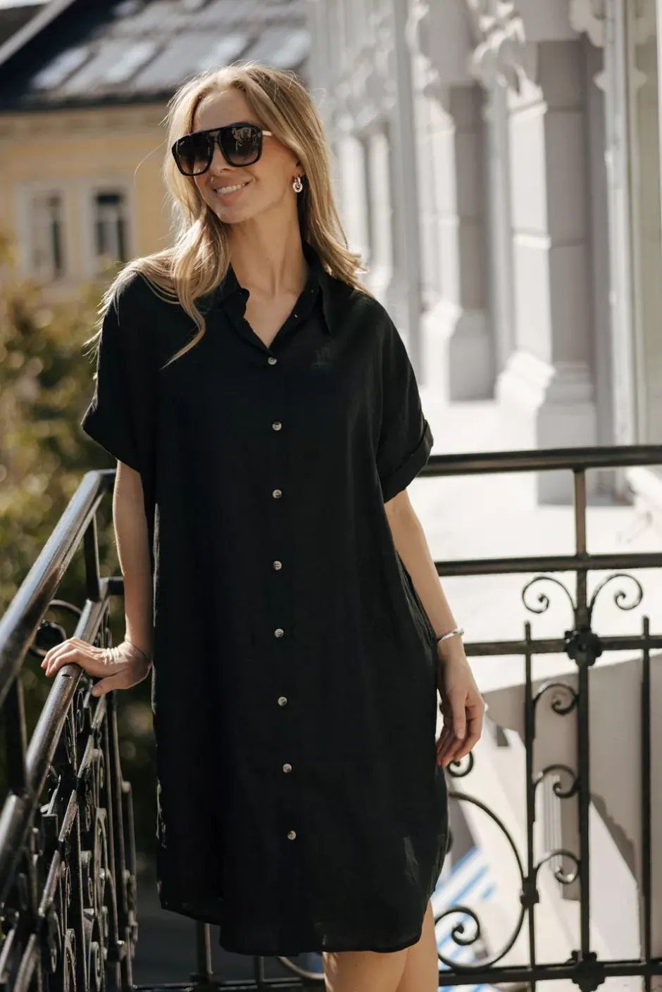 Peppa SS Shirtdress Ebony Black^SAND Hot