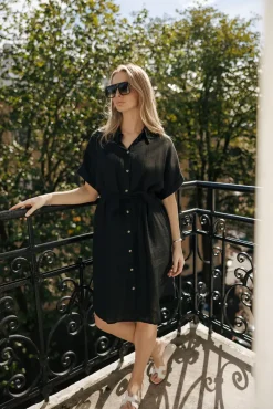 Peppa SS Shirtdress Ebony Black^SAND Hot