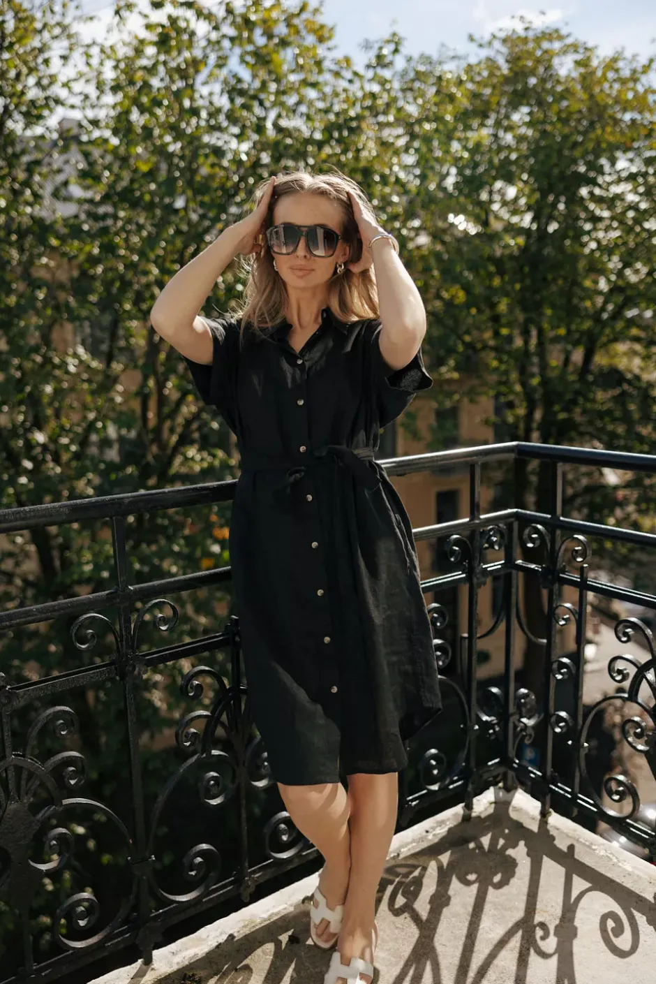 Peppa SS Shirtdress Ebony Black^SAND Hot