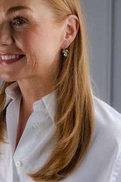 Petite Timo Earrings Gold Navette Peridot Drop Chrysolite^CAROLINE SVEDBOM Online