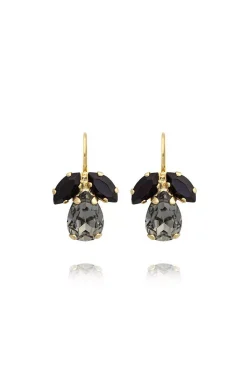 Petite Timo Earrings Gold Black Diamond/Jet^CAROLINE SVEDBOM Outlet