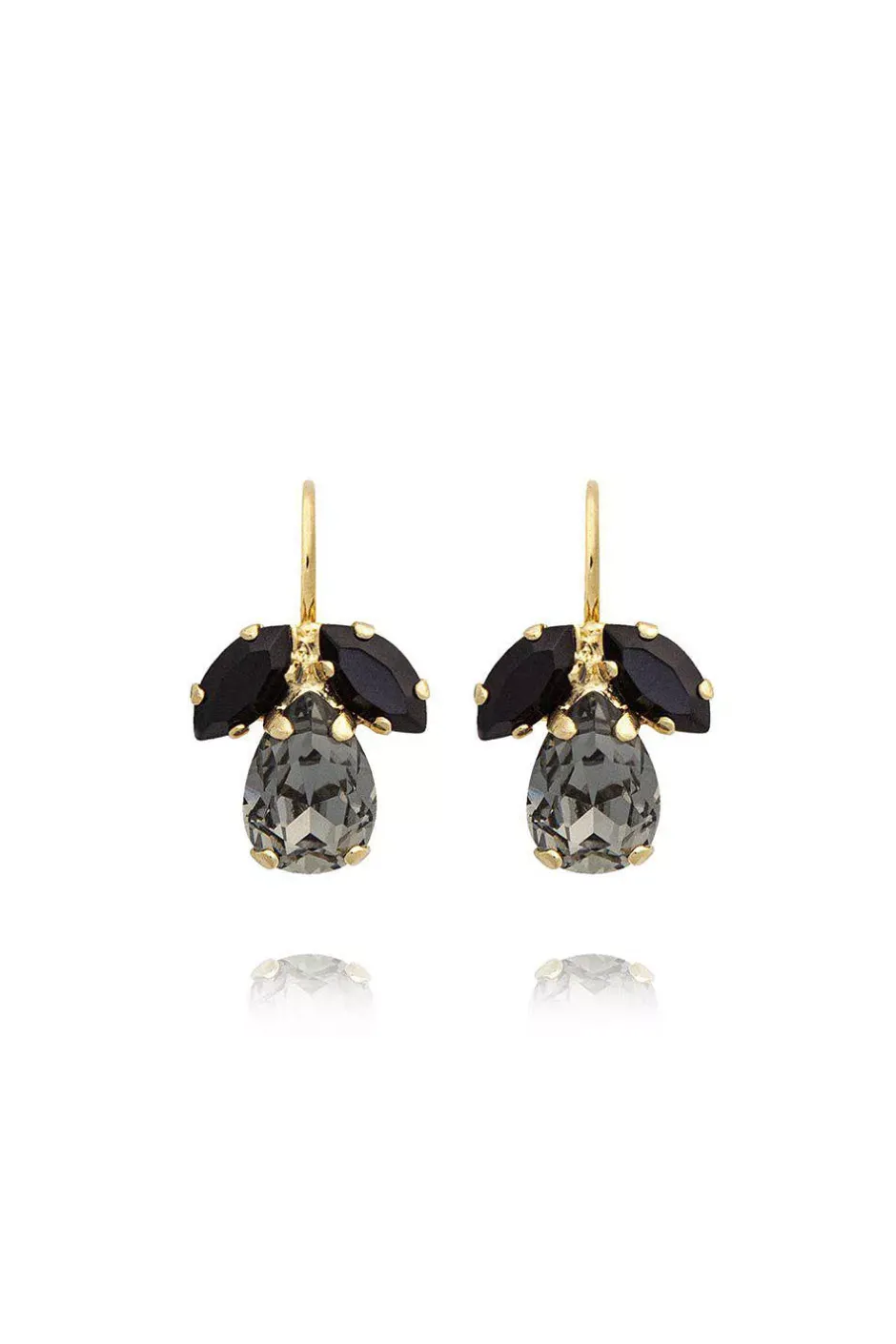 Petite Timo Earrings Gold Black Diamond/Jet^CAROLINE SVEDBOM Outlet