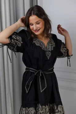 Philosophy Dress Onyx Black/Gold Embroidery^SCARLETT POPPIES Hot