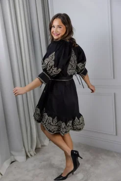 Philosophy Dress Onyx Black/Gold Embroidery^SCARLETT POPPIES Hot