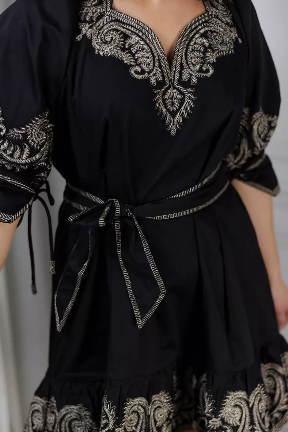 Philosophy Dress Onyx Black/Gold Embroidery^SCARLETT POPPIES Hot