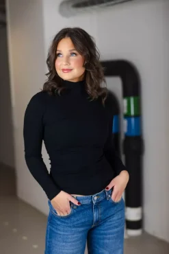 PL Modal Low Turtleneck Rib Black^OROBLU Fashion