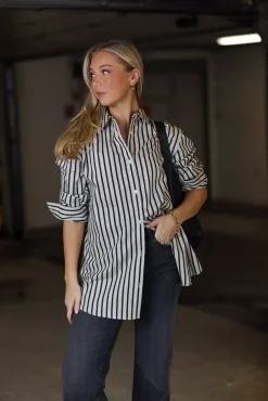Plaza Shirt Black And Tan^ANINE BING New