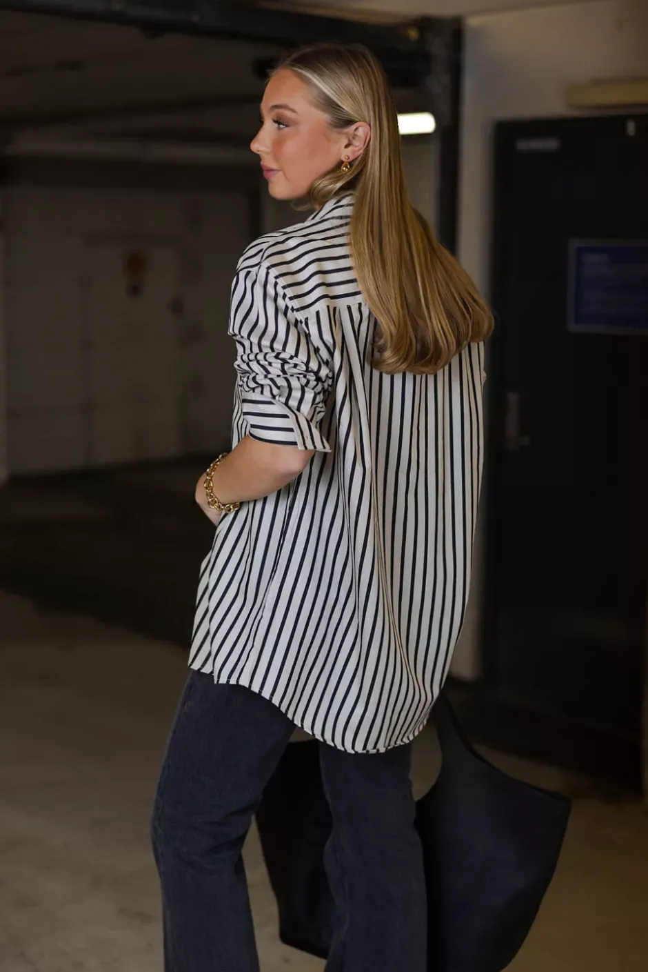 Plaza Shirt Black And Tan^ANINE BING New
