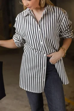 Plaza Shirt Black And Tan^ANINE BING New