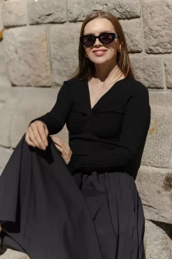 Polly Rib Knit Black^ANDIATA New