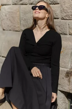 Polly Rib Knit Black^ANDIATA New