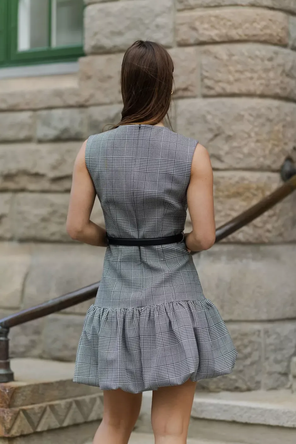 Prince Of Wales Check Mini Dress Black And White^SELF-PORTRAIT Fashion