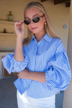 Pure Shirt Blue Striped^HIIL STUDIO Sale