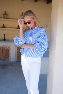 Pure Shirt Blue Striped^HIIL STUDIO Sale