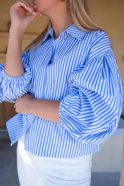 Pure Shirt Blue Striped^HIIL STUDIO Sale