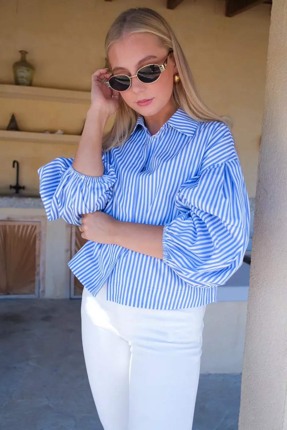 Pure Shirt Blue Striped^HIIL STUDIO Sale