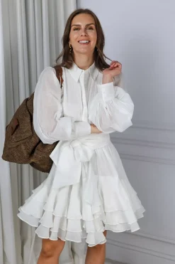 Ranch Frill Dress Offwhite^CONFETTIBIRD Discount