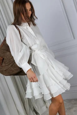 Ranch Frill Dress Offwhite^CONFETTIBIRD Discount