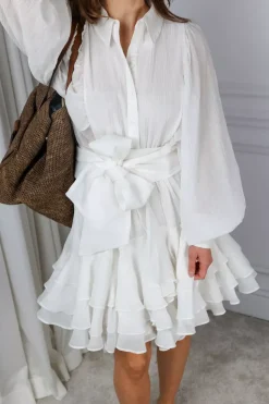 Ranch Frill Dress Offwhite^CONFETTIBIRD Discount