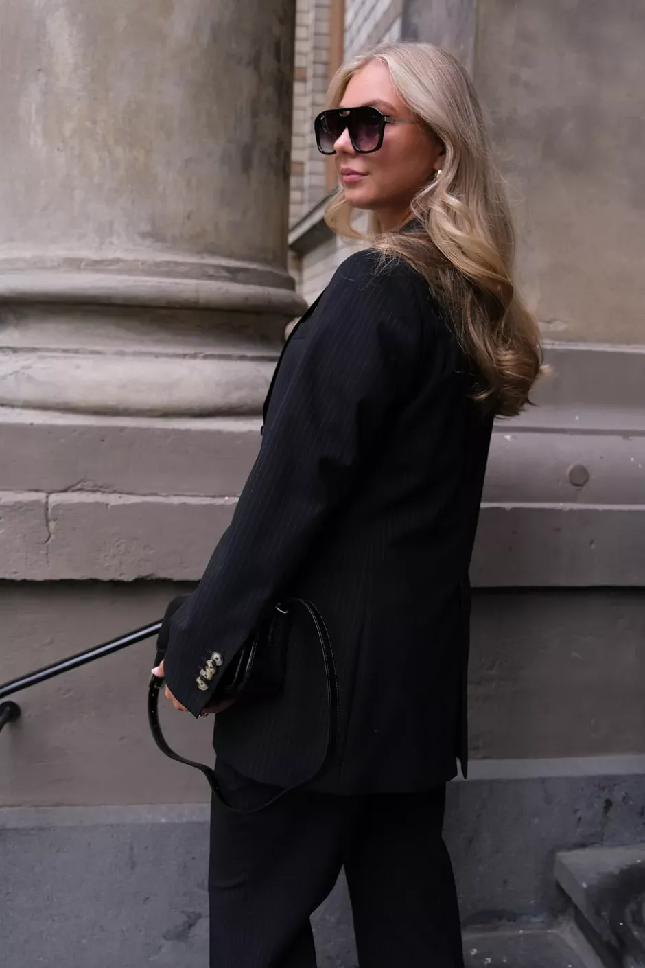 Rani Long Blazer Black Pinstripe^SAND Best