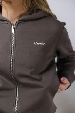 Regular Light Zip Hoodie Taupe^HOLZWEILER Discount