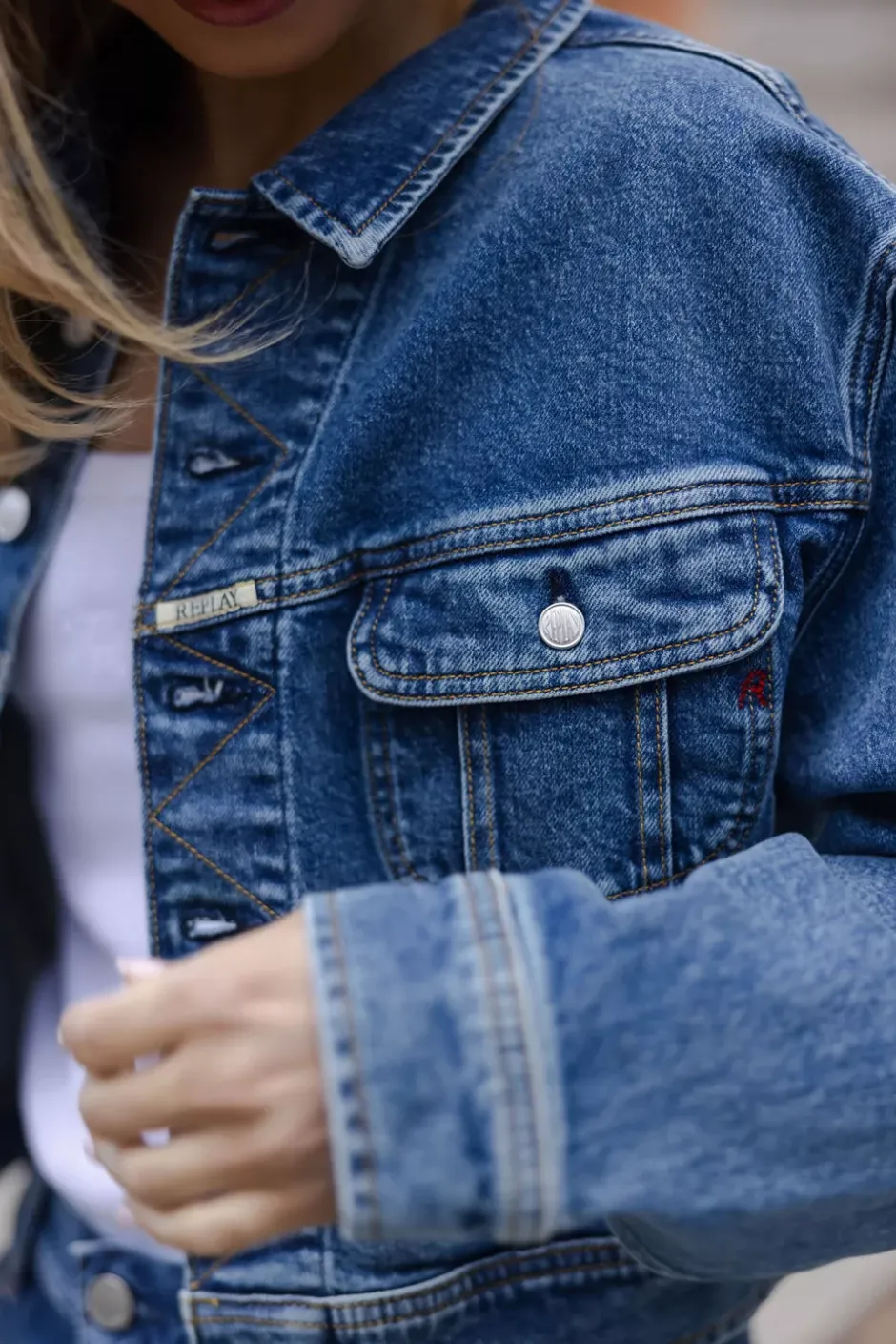 Relaxed Fit Jacket Medium Blue^REPLAY Outlet