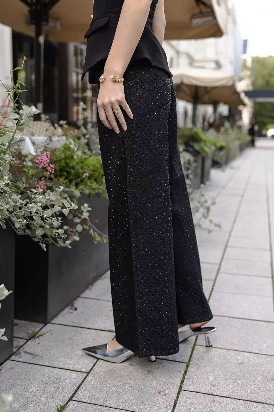 Rhinestone Jeans Black^SELF-PORTRAIT Outlet