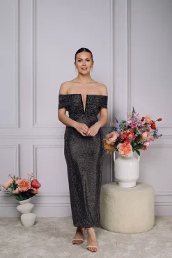 Rhinestone Midi Dress Black^SELF-PORTRAIT Clearance