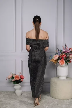 Rhinestone Midi Dress Black^SELF-PORTRAIT Clearance