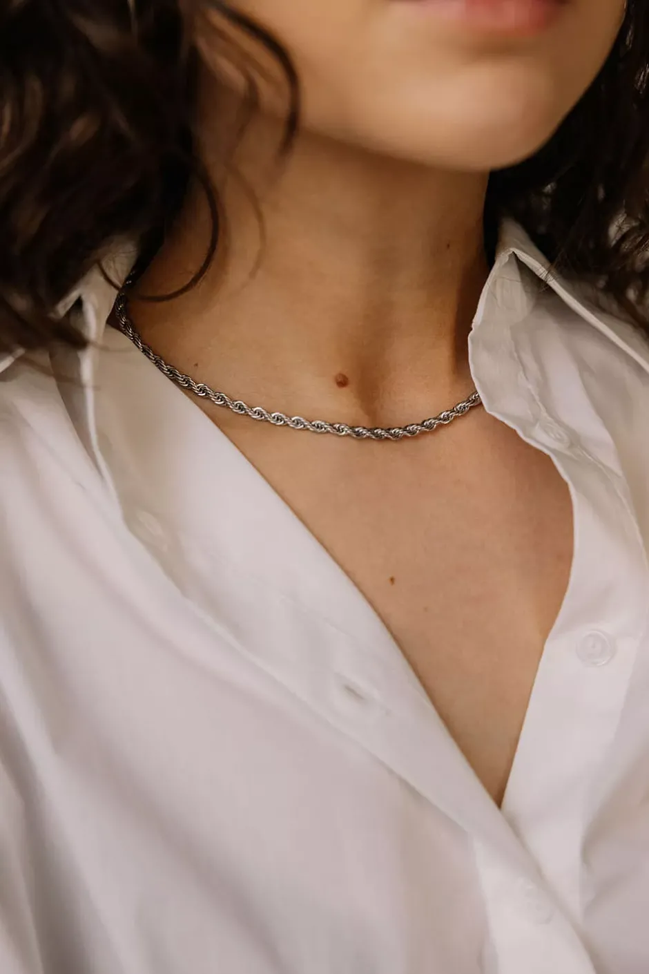 Rope Chain Necklace Silver^HIIL STUDIO JEWELRY New