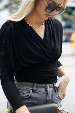 Salvia Top Black^VIVEH Clearance