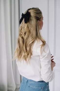 Satin Bow Hair Clip Black^HIIL STUDIO Online