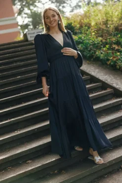 Satin Maxi Dress Dark Blue^BY TIMO Online