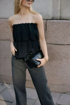 Sculpted Tube Top Black^DAGMAR Clearance