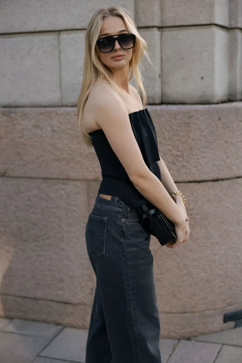 Sculpted Tube Top Black^DAGMAR Clearance