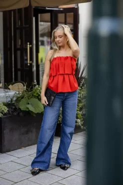Sculpted Tube Top Red^DAGMAR Fashion