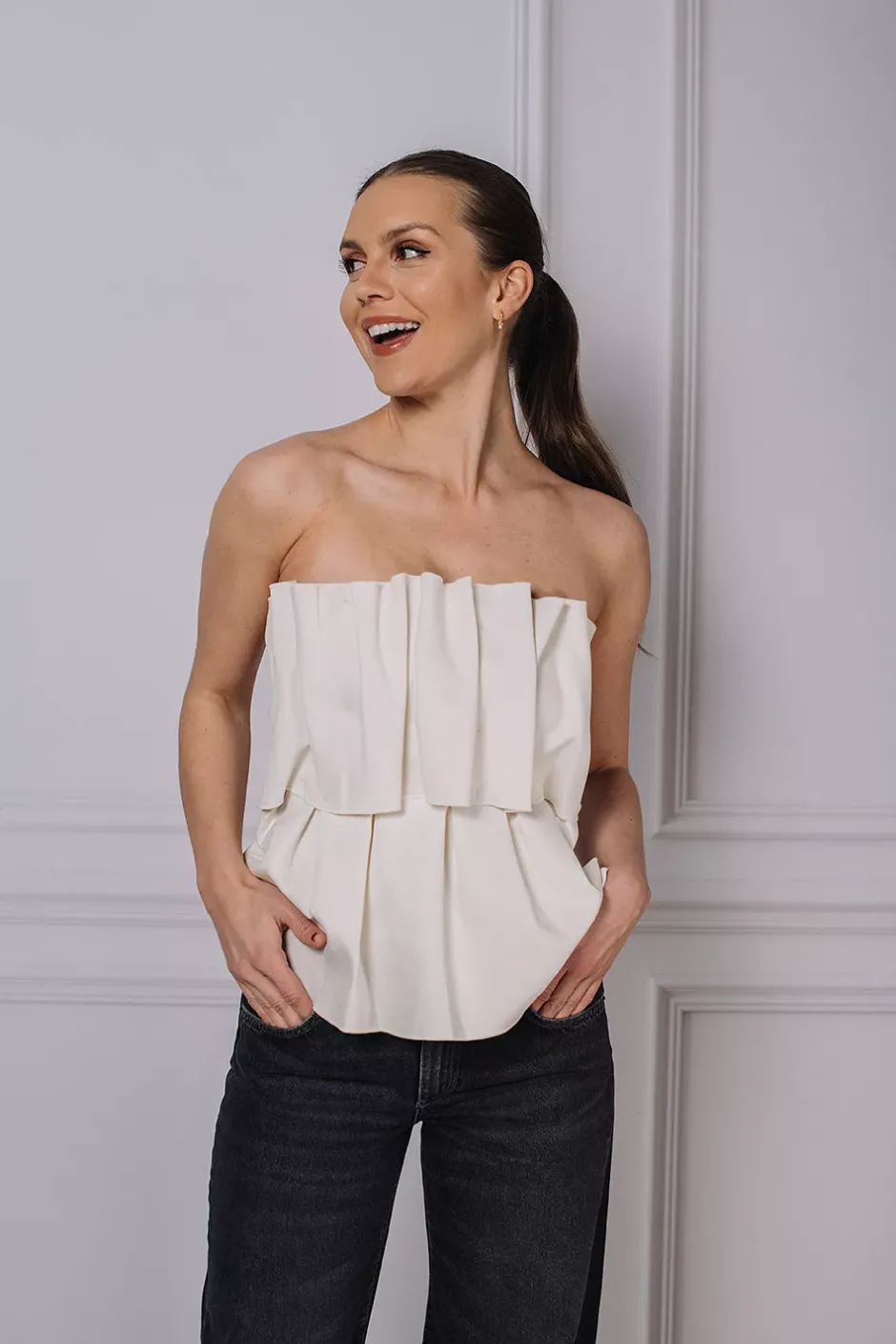 Sculpted Tube Top White^DAGMAR Discount