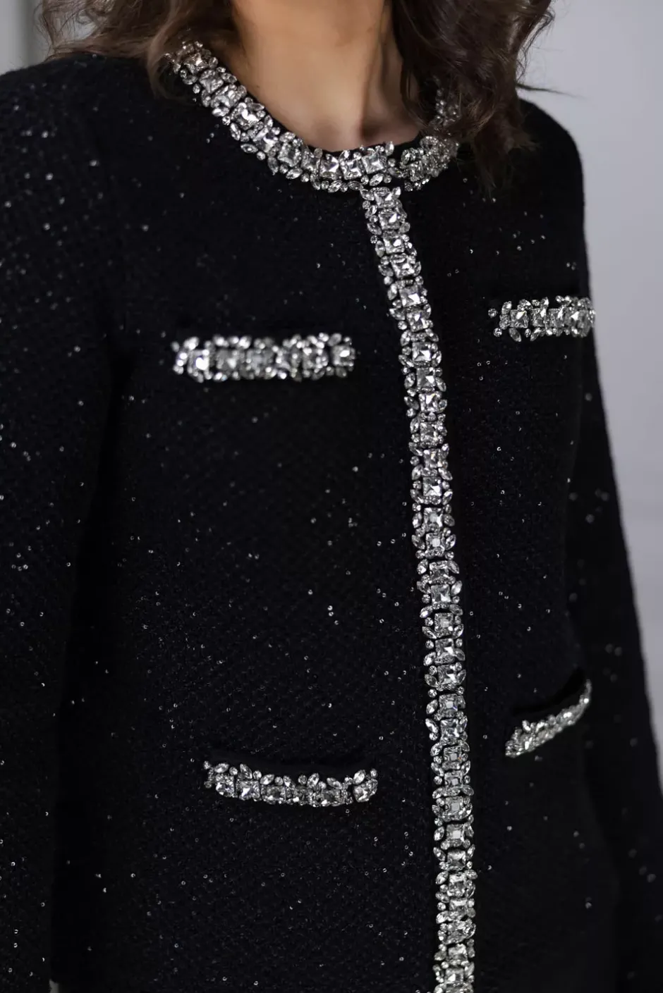 Sequin Knit Cardigan Black^SELF-PORTRAIT New
