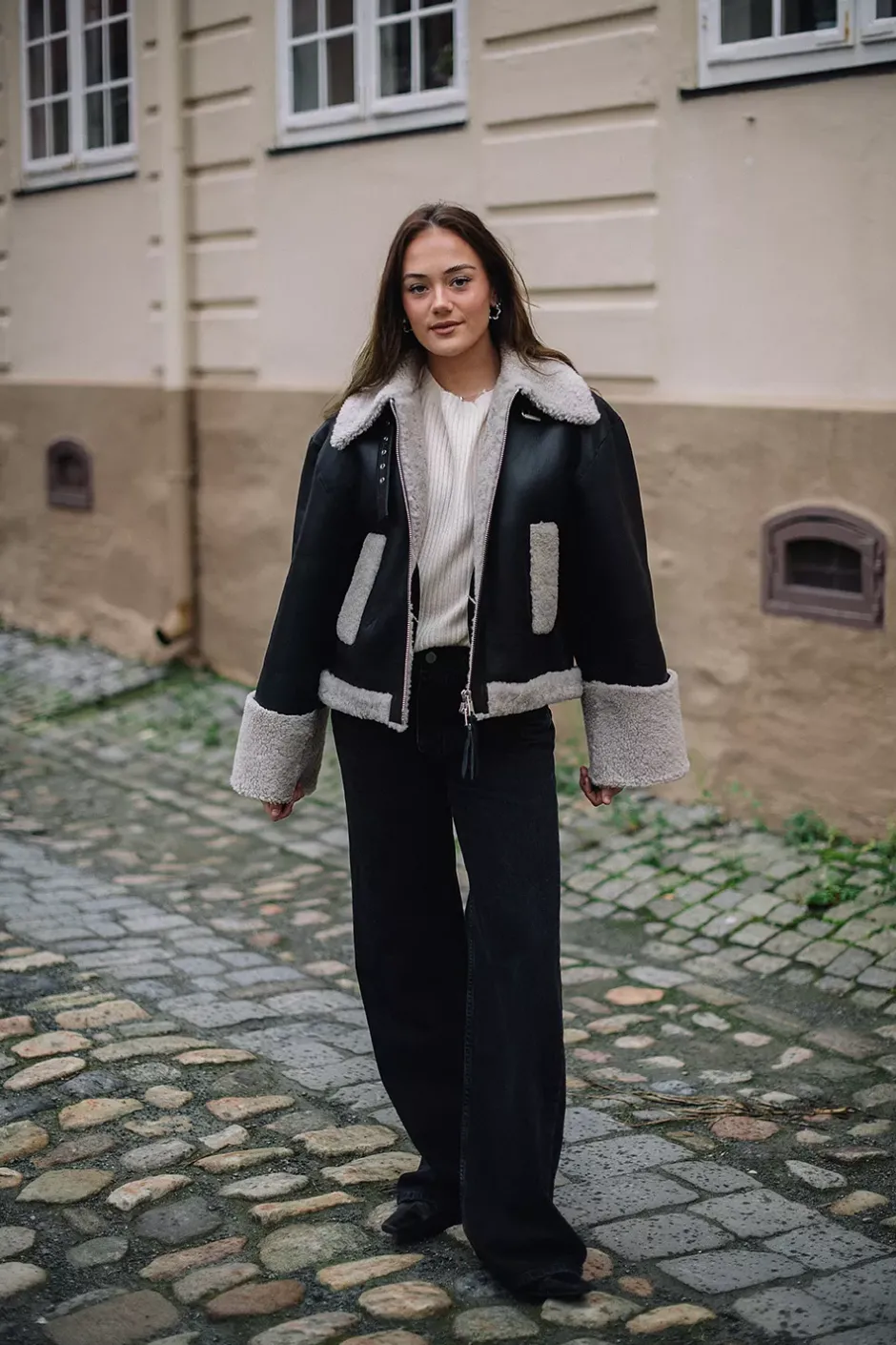 Short Shearling Jacket Black^DAGMAR Discount