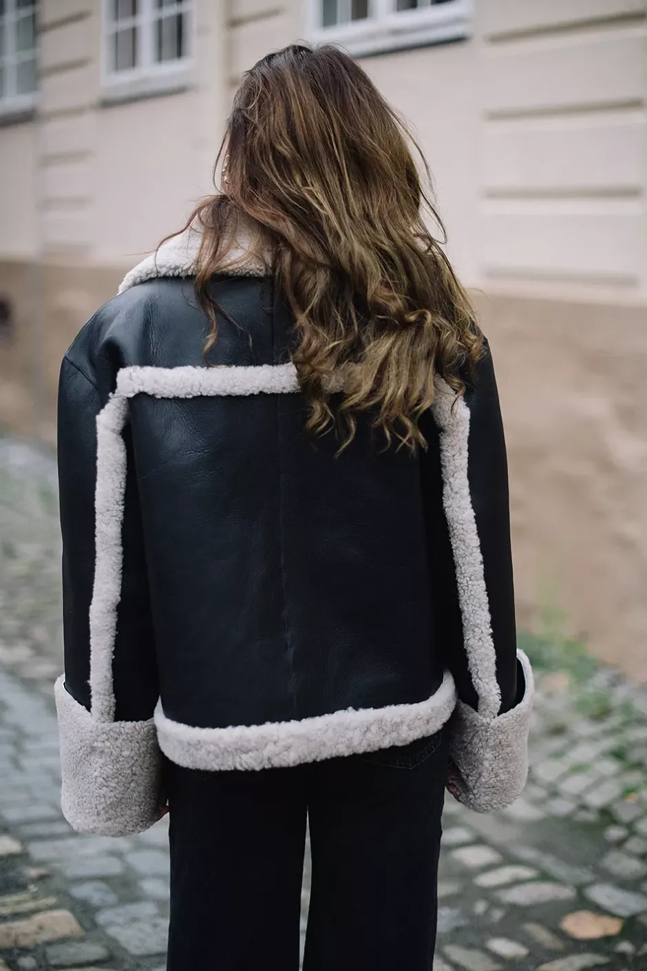 Short Shearling Jacket Black^DAGMAR Discount