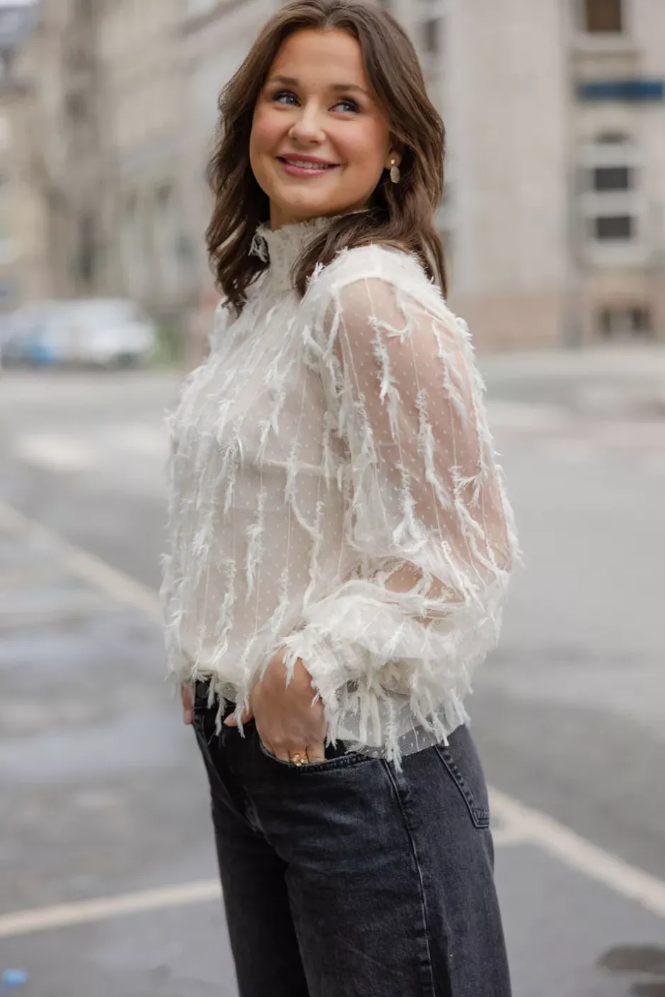 Skallo Blouse Creme^MUNTHE Online