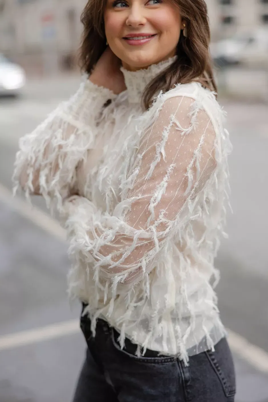 Skallo Blouse Creme^MUNTHE Online