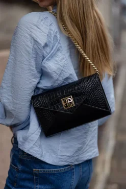 Small Elly Clutch Black Embossed^ANINE BING Discount