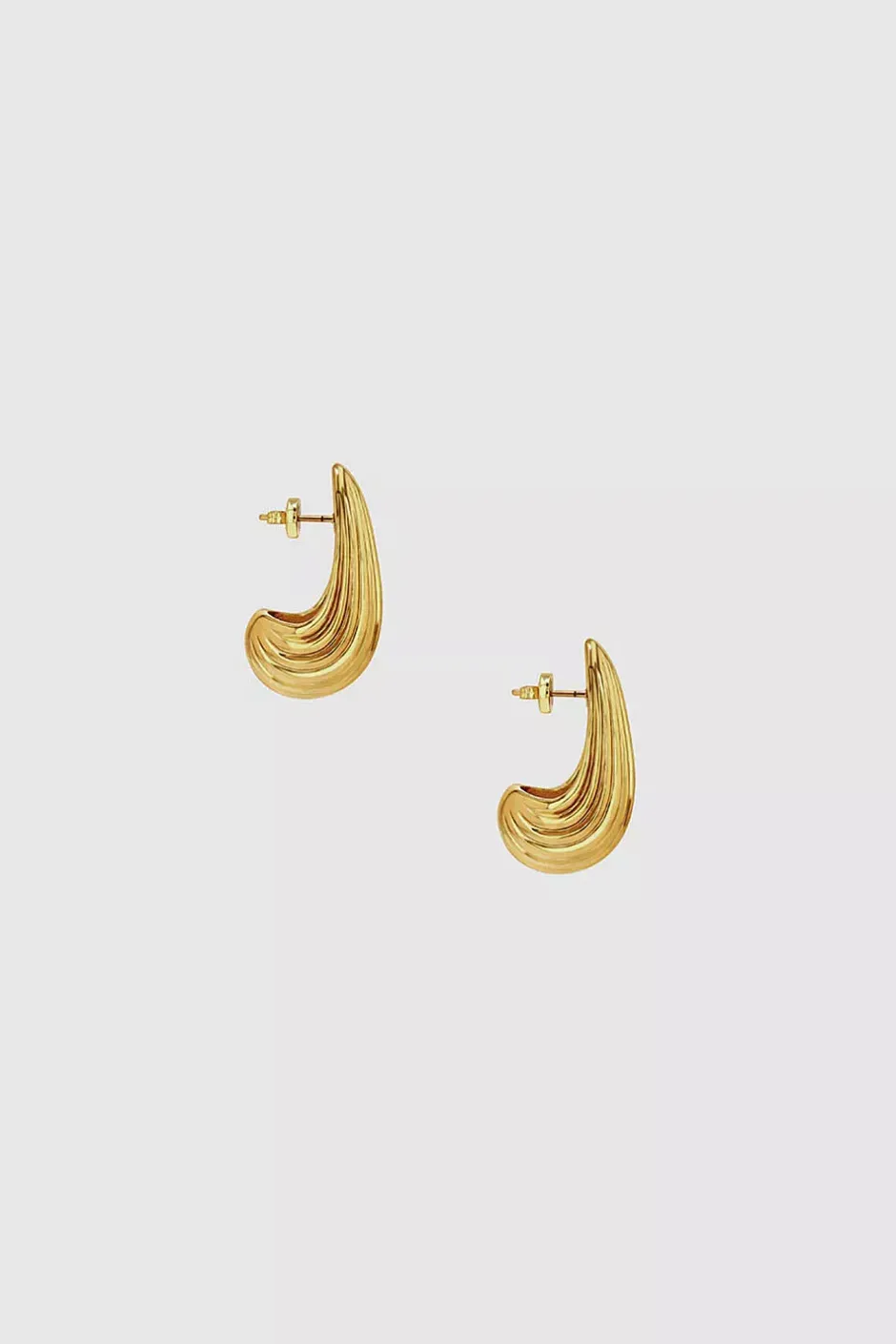 Small Ribbed Drop Earrings Gold^ANINE BING Best