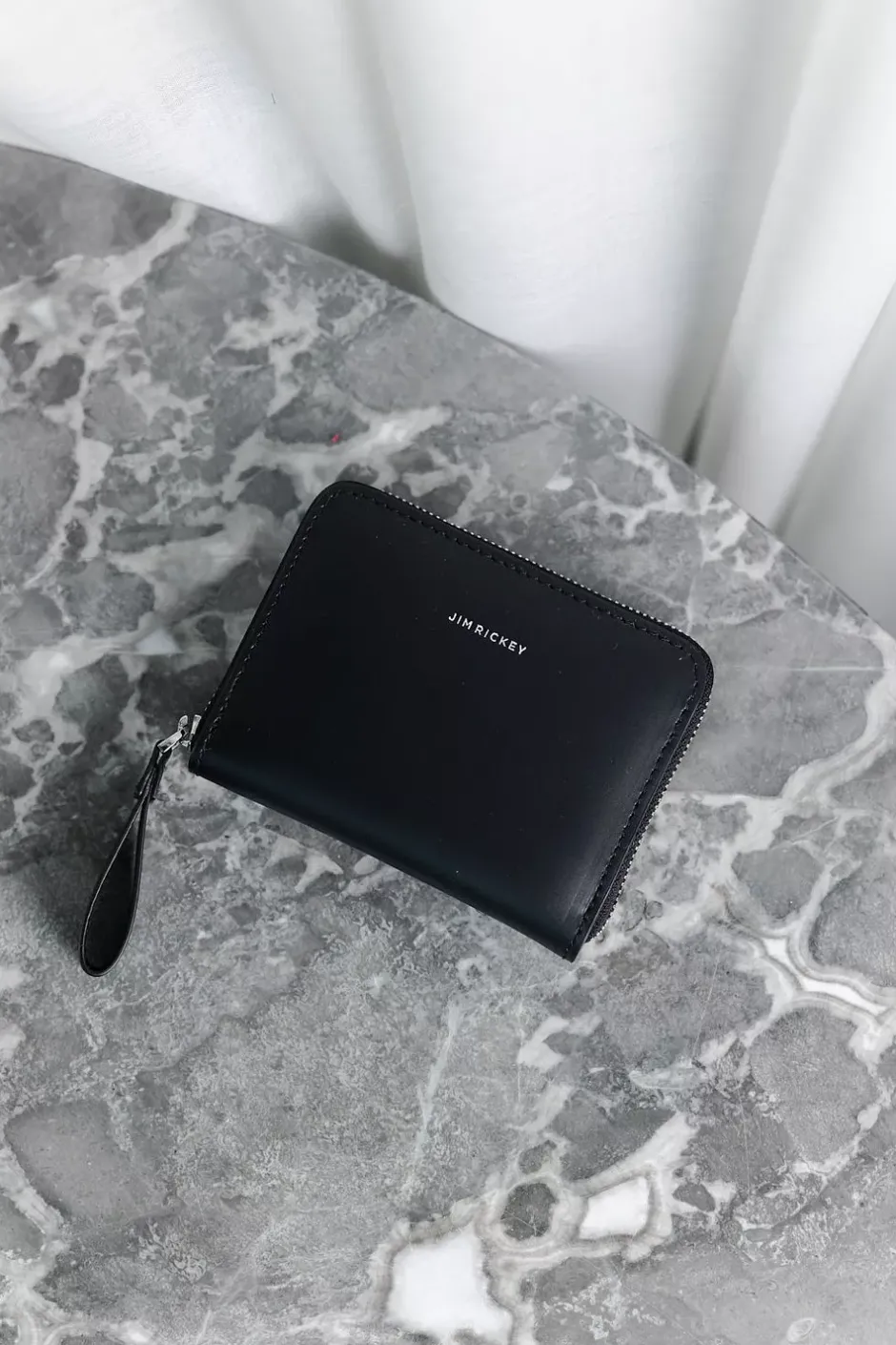 Small Zip Wallet Black Matt Silver^JIM RICKEY Discount