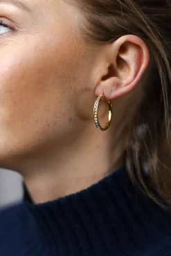 Sparkling Hoops Gold 30mm^HIIL STUDIO JEWELRY Hot
