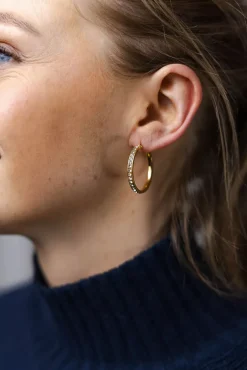 Sparkling Hoops Gold 30mm^HIIL STUDIO JEWELRY Hot