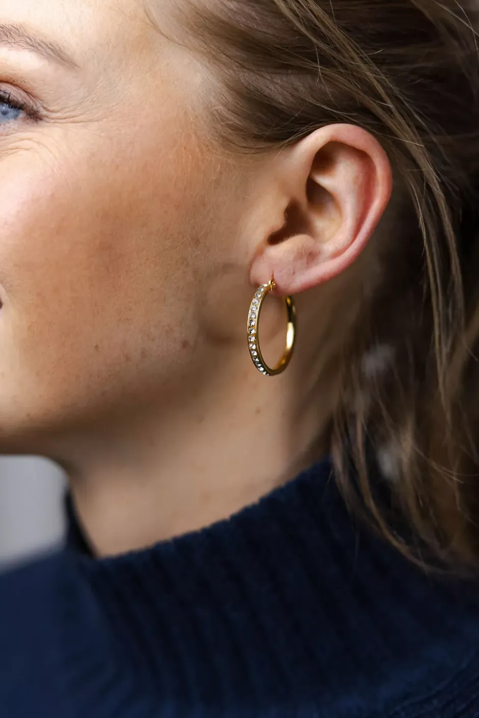 Sparkling Hoops Gold 30mm^HIIL STUDIO JEWELRY Hot
