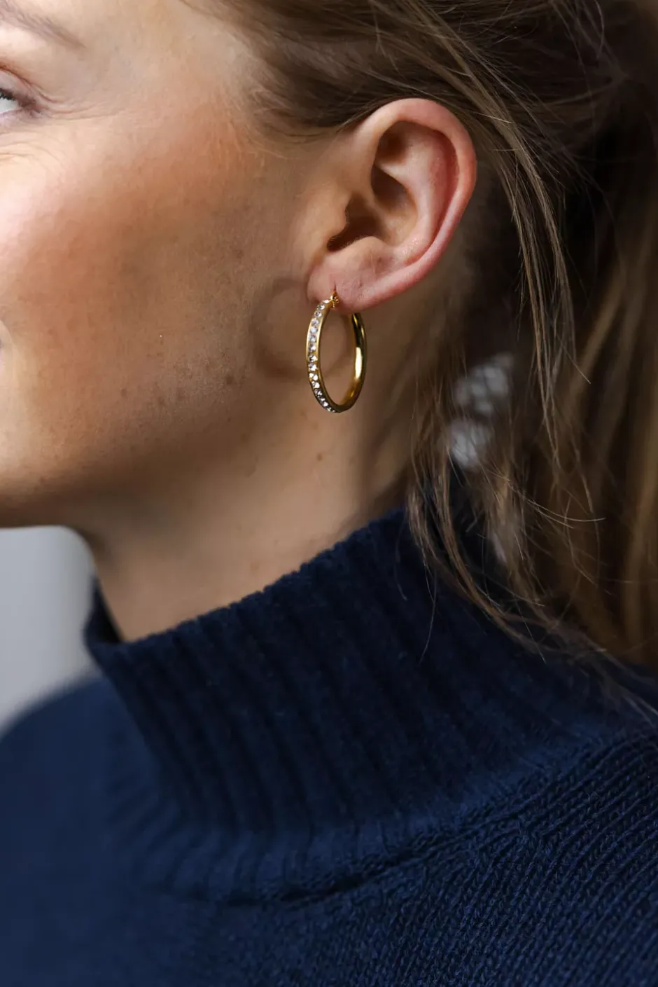 Sparkling Hoops Gold 30mm^HIIL STUDIO JEWELRY Hot